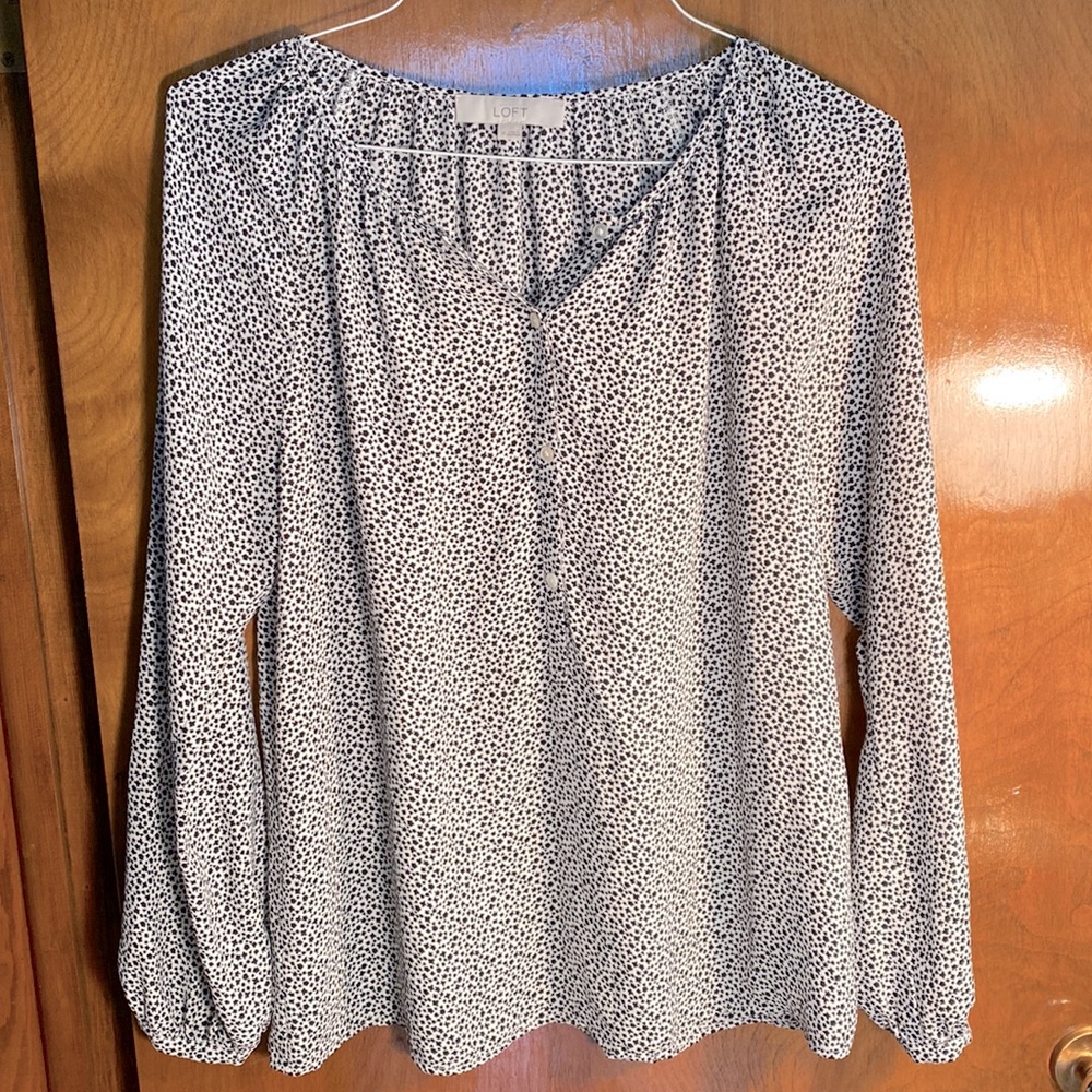 Black and white dressy blouse